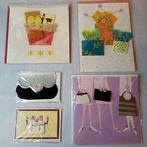 5 Embellished 3D Greeting Cards - Blank inside